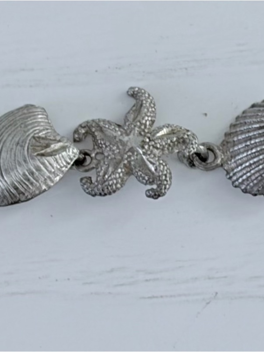 Silver Starfish and Seashell Bracelet - Women Jewelry